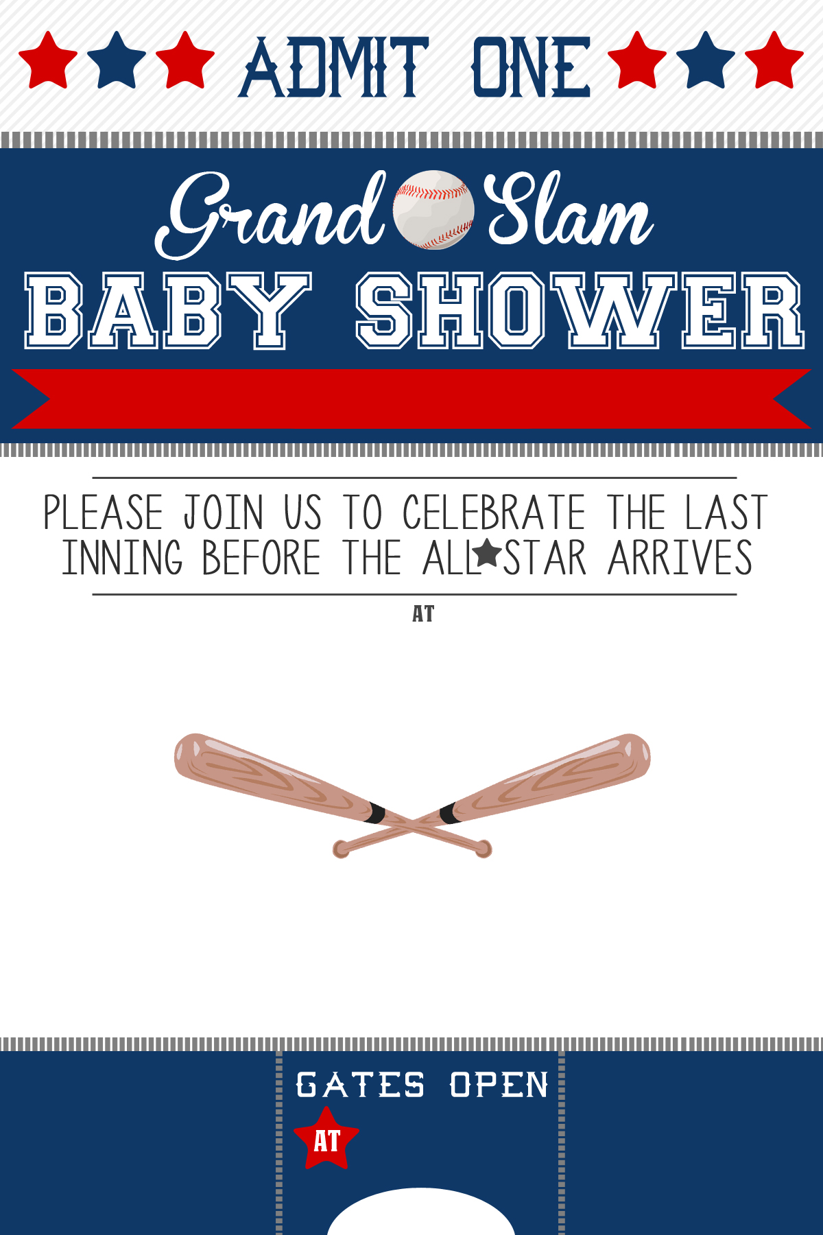 baseball themed baby shower kit – free  mama walker